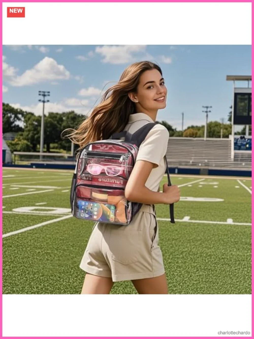 Stadium Approved Clear Backpack with Padded Straps